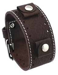 Italian Design Riverside Buffalo #RIV-M 22mm Lug Width Moro Dark Brown Wide Leather Cuff Band