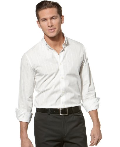 Calvin Klein Shirt, French Front Button Down Marshmallow