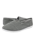 Object Linen Flat Shoes GRAY