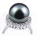 18K White Gold with Diamonds and 11.5-12 mm Tahitian Pearl Ring