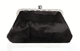 Satin Evening Bag with Jewel Encrusted Closure