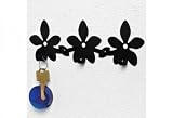 Flower Key Rack (Black) (2.75"H x 7"W x .5"D)