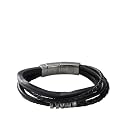 FOSSIL  JF85299040 Herren Armband Leder schwarz Edelstahl 23 cm