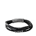 FOSSIL  JF85299040 Herren Armband Leder schwarz Edelstahl 23 cm