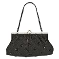 La Regale Beaded Trim Evening Bag - Black