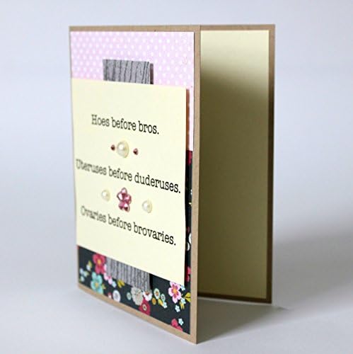 Parks and Recreation Handmade Greeting Card Leslie Knope Hoes Before Bros Ovaries Before Brovaries Galentines Day Amy Poehler Parks Rec