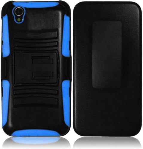 Sony Xperia Z2 Case - (TechAccess) Black-Blue Utra-Rock Heavy Duty Cover Dual Layers Protector Holster Belt Clip for Sony Xperia Z2 - with Gift Box By Tech Accessories