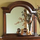 American Drew European Traditions Landscape Mirror in Distressed Rustic Cherry