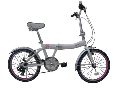 ２０インチ６段変速アルミ折りたたみ自転車（ホワイト）