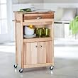 Cuisine Cart Wheeled Kitchen Cabinet w Drawer & Towel Bar