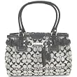 Coach Signature Hamilton Medium Carryall Bag Purse Tote Black White