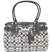 Coach Signature Hamilton Medium Carryall Bag Purse Tote Black White