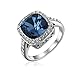 [Retro Series] Yoursfs Square 2.5ct Blue Sapphire Cushion Cut Gemstone Anniversary Engagement Ring­