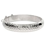 Eve's Addiction 12mm Diamond cut Sterling Silver Bracelet