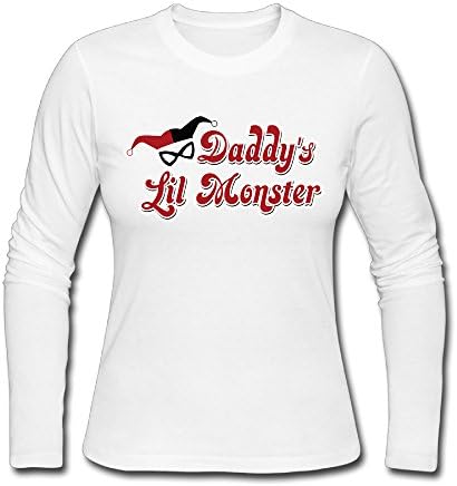 CAILZ Women's Daddy's Lil Monster Harley Quinn Logo Long-Sleeve O-Neck T Shirt XXL