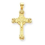14k Gold INRI Celtic Crucifix Pendant
