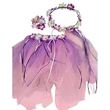 Fairy Pixie Costume Tropical Dress Up Set (3pc) Select Color: Purple and Pink