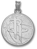 Houston Rockets 3/4'' Sterling Silver Basketball Pendant