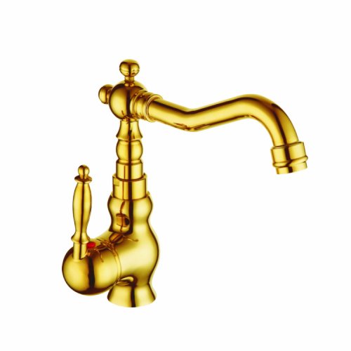 B R Luxury Fashion copper counter basin cold and hot gold plated wash basin tap