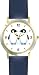 Two Penguins - Penguin Cartoon - JP - WATCHBUDDY&reg; DELUXE TWO-TONE THEME WATCH - Arabic Numbers - Blue Leather Strap-Size-Women's Size-Small