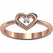 14K Rose Gold Diamond Heart Promise Ring - 0.02 Ct.