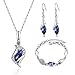 Valentine's Day Gift -'kiss of A Fairy'Womens Jewelry Set Swarovski Element Teardrop Crystal Pendant Necklace Bracelets & Earrings Sets
