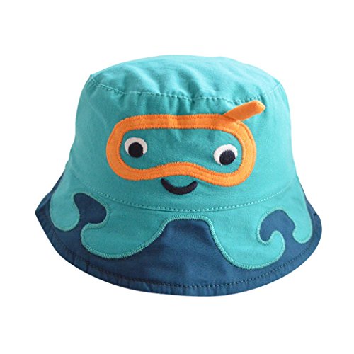 TANGDA Baby Boys Cotton Fisherman's Hat Submarine Pattern Sunhat With Chin Strap