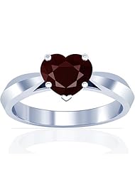 Platinum Heart Cut Ruby Solitaire Ring