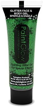 Smiffys Glitter Face & Body Gels, Green, 10ml