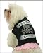 Dog Shirt - Metallic Foil Letters Accents Pink Skull and Crossbones Rock Dog Couture 2 - Medium