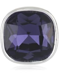 Napier "Color Sparklers" Silver-Tone Sparkling Purple Square Button Earrings