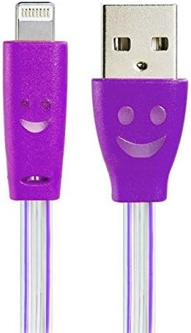Firefox cable LED Charger, Light Up Charging Cable Luminescent Visible Current Flow Smart Charger & Sync Cable for Apple iPhone 6 6 Plus 5/5S/5 (purple)