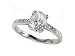 Zoe R(tm) White CZ Engagement Ring with Diamonds in 10 kt White Gold Size 5
