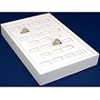 White Leather 25 Slot Ring Display Tray Jewelry Case