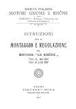 Le Rhone 9 Type J 110 h.p. Aircraft Engine Manual