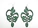 Kelly Green Stretched Calligraphy Flower Earrings