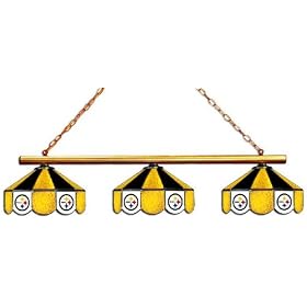 Pittsburgh Steelers 3pc SWAG STAINED GLASS POOL BILLIARD TABLE LAMP LIGHT