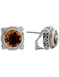 Balissima By Effy Collection Sterling Silver and 18k Yellow Gold Citrine Earrings