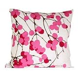 marimekko LUMIMARJA/ 雪いちご クッションカバー 50cm×50cm （クッション中綿なし）/ホワイト＆ピンクの画像