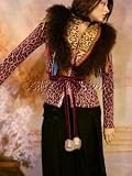 New JOHN GALLIANO Leopard Fur Collar Shawl Stole 38 4