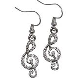 ラインストーンピアス ト音記号 EARRINGS RHNST G-CLEF CLEAR