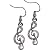 ラインストーンピアス ト音記号 EARRINGS RHNST G-CLEF CLEAR