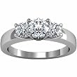 14K White Gold Diamond Three-Stone Engagement Ring - 1.00 Ct.