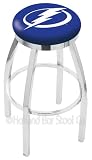 Tampa Bay Lightning 25 inch Chrome Swivel Bar Stool with Accent Ring