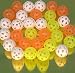 Golf balls, Airstream practice-bag of 24 assorted colours-01908