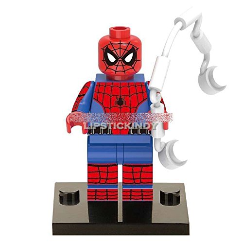 LipstickIndy® 1PIECE 2016 Brand New Spider Man Minifigure Superhero Action Figure with weapons