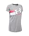 Under Armour Kids Girl's Fast Lane Short Sleeve Tee (Big Kids) True Gray Heather/Pink Chroma/White T-Shirt