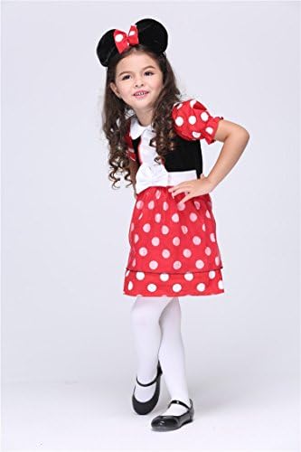 YiCos 2016 Kids Girls Minnie Mouse Cosplay Fancy Dress Child Christmas Outfits Size S(37-42in)