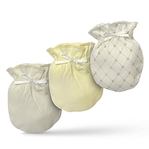 Brooklyn Bamboo 3 Pair Newborn No Scratch Mittens Organic Hypoallergenic Bamboo Softer And Better For Baby Than Cotton Boys & Girls Perfect For Unisex Baby Infant And Toddler Layette Sets And Baby Registry And Gift Basket Sets