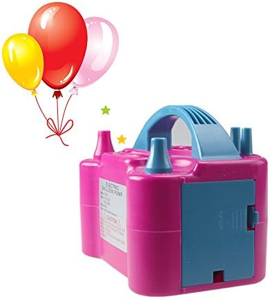 ElecNova 110V 600W Electric Portable Dual Nozzle Rose Red Balloon Blower Inflator Pump with Advanced Wire Storage Function, 2 inflatable Modes,Automatic Protection Device for Decoration Celebration Party Wedding Birthday